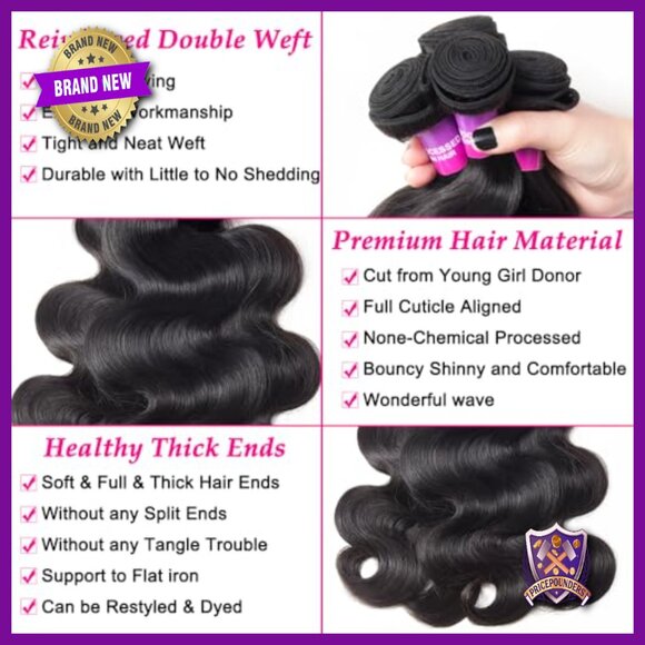 12A Brazilian Virgin Body Wave Hair Extensions 4 Bundles 400g main image 5